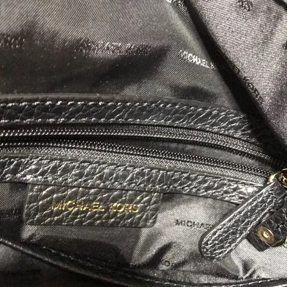Michael kors pebble leather backpack with gold tone hardware &outside zip pocket